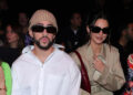 MILAN, ITALY - SEPTEMBER 22: Bad Bunny and Kendall Jenner are seen at Gucci Ancora during Milan Fashion Week on September 22, 2023 in Milan, Italy