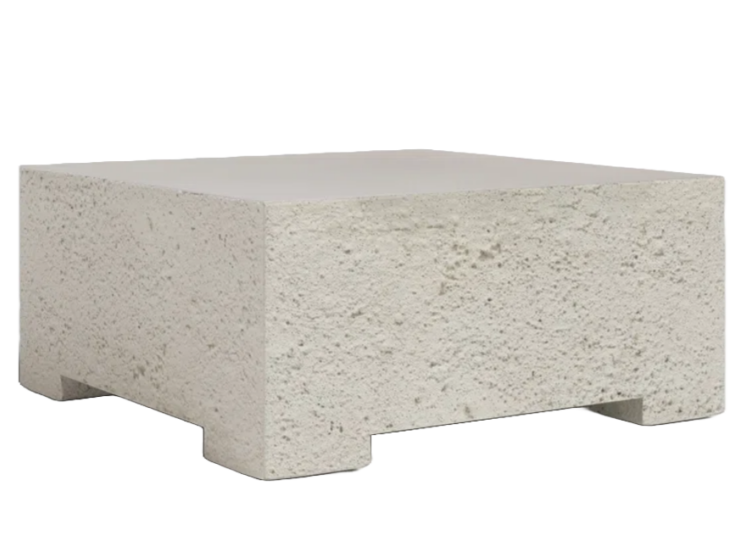 a square outdoor table made out of concrete