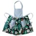 Green Floral & Blue Chambray Apron