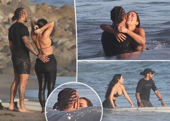Lewis Hamilton gets handsy with Kim Kardashian in PDA-packed beach date