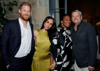 Prince Harry and Meghan Markle mingle with Ted Sarandos and Nicole Avant