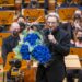 Photo of late conductor Michael Tilson Thomas on stage.