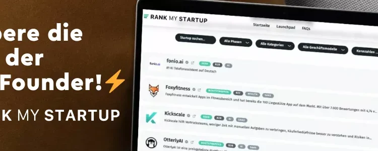 Rank My Startup: Erobere die Liga der Top Founder!