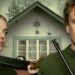 Samara Weaving and Jason Segel on the poster for
