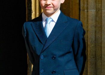 He's known and beloved for his cheeky antics at royal events - but the famously playful Prince Louis appeared to be on his best behaviour during Sunday's Easter Service at St George's Chapel in Windsor