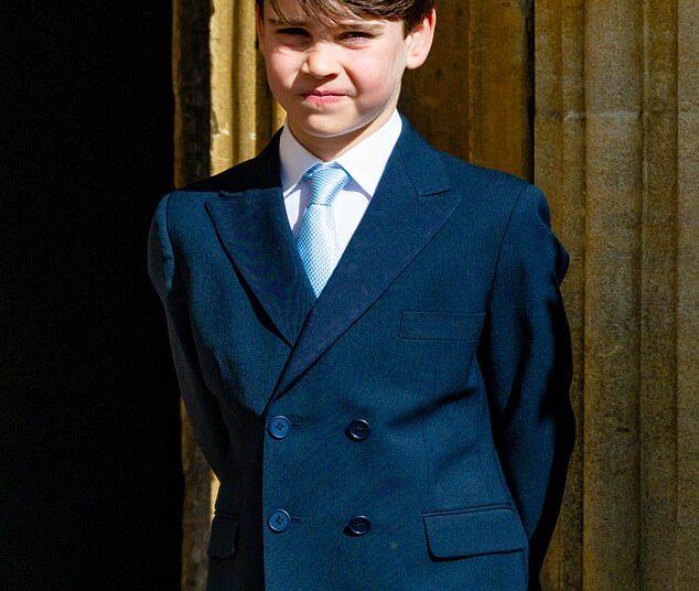 He's known and beloved for his cheeky antics at royal events - but the famously playful Prince Louis appeared to be on his best behaviour during Sunday's Easter Service at St George's Chapel in Windsor