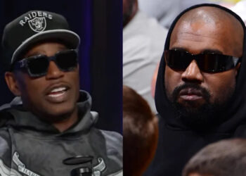 (L-R) Cam'ron and Kanye West.