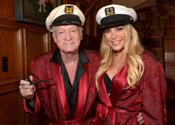 Hugh Hefner and Crystal Hefner attend Playboy Mansion's Annual Halloween Bash at The Playboy Mansion on October 25, 2014 in Los Angeles, California.