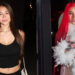 Sophie Rain has long brown hair and wears a black outfit. Bhad Bhabie has bright red hair and a white feather boa.