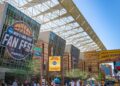 Fans walk outside the Phoenix Convention Center during the NCAA Men