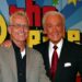 "Price is Right" host Bob Barker, right, and producer Roger Dobkowitz appear on set during the taping of the show's 34th season premiere at CBS Television City in Los Angeles on June 9, 2005.