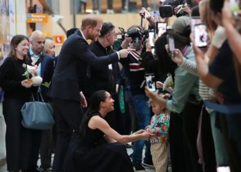 Britain's Prince Harry and Meghan Markle