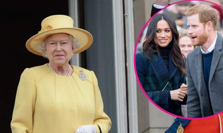 Queen Elizabeth was reportedly furious with Prince Harry and Meghan Markle during her tiara fitting for their wedding.MEGA