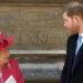 Queen Elizabeth II and Prince Harry at the wedding of Lady Gabriella Windsor and Mr Thomas Kingston at St. George’s Chapel in 2019. By: MEGA