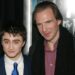 Actors Daniel Radcliffe and Ralph Fiennes pose for a picture at a premiere of Harry Potter and the Goblet of Fire.