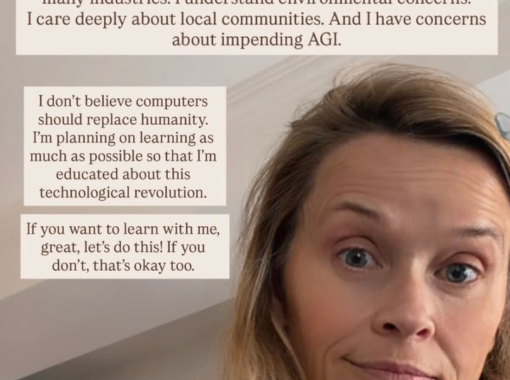 On Monday, Reese Witherspoon addressed the backlash she received over an Instagram post where she urged women to embrace the "AI revolution."