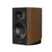 Revel Performa4 M146 standmount speaker on a white background in a walnut finish
