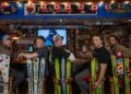 Members of Revelstoke alternative rock band Pickle Juice have a drink at the Village Idiot. (Photo courtesy Tim van der Krogt)