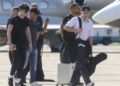 Ricky Martin arrived in Buenos Aires with his two sons, Valentino and Matteo. The Latin superstar has some concerts scheduled in Argentina