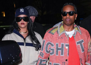 NEW YORK, NY - JANUARY 17: Rihanna and ASAP Rocky are seen on January 17, 2026 in New York City.