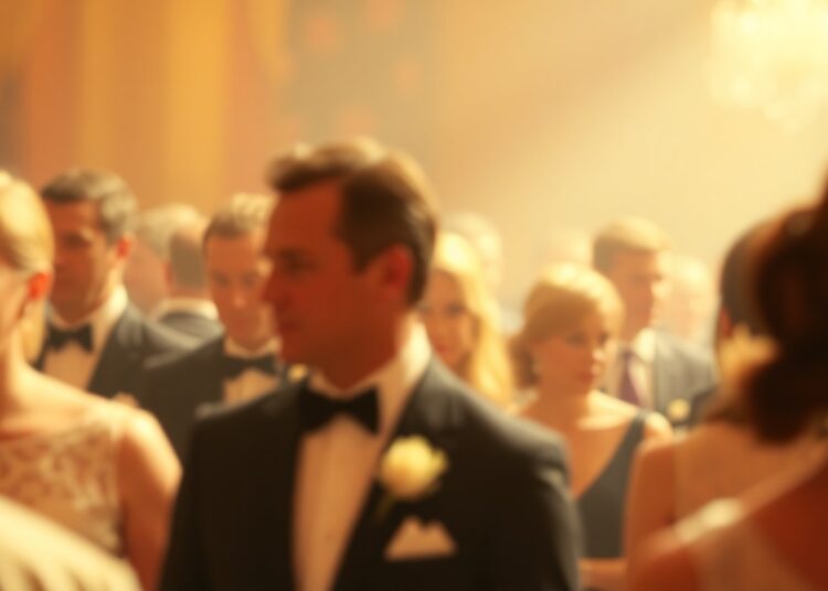 An extremely abstracted, out-of-focus photograph shot through condensation or rain-streaked glass, composed of soft pools of warm color and light depicting a blurred crowd of people in formal attire, conceptually representing the global reach and influence of the world's royal families.