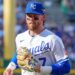 Mar 30, 2026; Kansas City, Missouri, USA; Kansas City Royals shortstop Bobby Witt Jr. (7) returns to the dugout against the Minnesota Twins during the game at Kauffman Stadium. Mandatory Credit: Denny Medley-Imagn Images