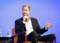 Prince Harry speaking at the InterEdge Summit in Melbourne on April 16, 2026.