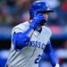 Apr 6, 2026; Cleveland, Ohio, USA; Kansas City Royals catcher Carter Jensen (22) runs the bases after hitting a solo home run off Cleveland Guardians relief pitcher Peyton Pallette (41) during the sixth inning at Progressive Field. Mandatory Credit: David Dermer-Imagn Images