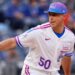 Apr 10, 2026; Kansas City, Missouri, USA; Kansas City Royals pitcher Kris Bubic (50) pitches during the first inning against the Chicago White Sox at Kauffman Stadium. Mandatory Credit: William Purnell-Imagn Images