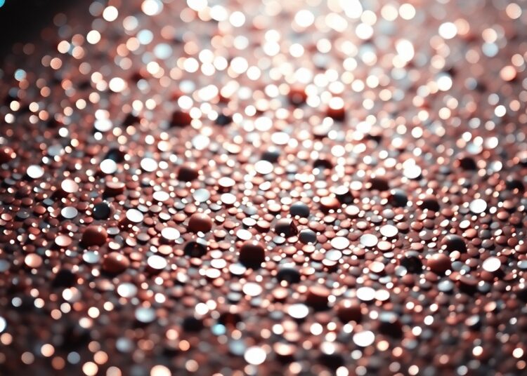 An extreme close-up of shimmering, glittering sequins in dramatic, high-contrast studio lighting, conceptually representing the glamour and pressures of Hollywood celebrity culture.