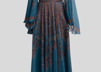 Floral Paisley Long Silk Dress