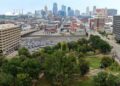 Washington Square Park, 100 E. Pershing Rd. is a five-acre park located east of Union Station and north of Crown Center. The location is being discussed as a possible site for the Kansas City Royals downtown stadium.