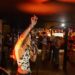 Woman singing karaoke