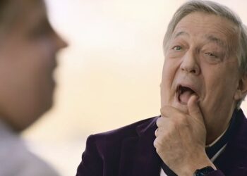 Stephen Fry was left gasping as he was asked a very 'direct' personal question about his sex life with his husband as he appeared on ITV's The Assembly