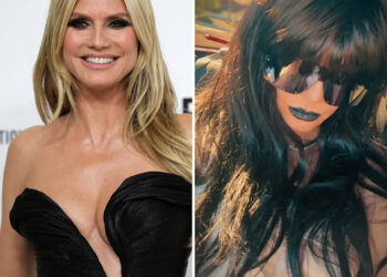 Heidi Klum in March 2025, and in a wig at Coachella in April 2026. / Jeenah Moon/Reuters;Instagram/Heidi Klum