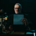 Greg Davies typing during the Taskmaster intro.