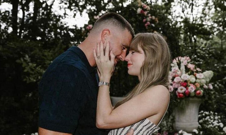 Taylor Swift and Travis Kelce wedding rumors unraveled online.MEGA