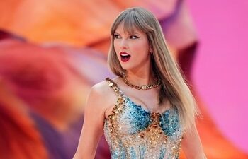 Taylor Swift performs at Wembley Stadium as part of her Eras Tour June 21, 2024 in London. (Photo by Scott A Garfitt/Invision/AP, File) (Scott A Garfitt/Invision/AP)