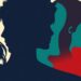 A striking abstract illustration featuring sharp, angular silhouettes in a palette of deep blues and reds, conceptually representing the power dynamics and financial pressures faced by the young cast of The Summer I Turned Pretty.