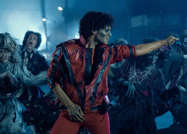 Jaafar Jackson re-creates part of the "Thriller" music video in Michael.