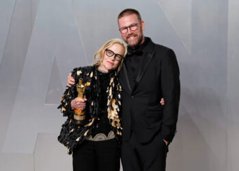 Amy Madigan and Zach Cregger attend the 2026 Vanity Fair Oscar Party<br>(Photo by Taylor Hill/FilmMagic)