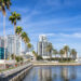 waterfront promenade with skyline in downtown St. Petersburg, Florida