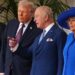 President Donald Trump, Britain's King Charles III, Queen Camilla and Melania Trump on the left wait to review the Guard of Honour at Windsor Castle in Windsor, England, Wednesday, Sept. 17, 2025.(AP Photo/Kirsty Wigglesworth, Pool, file)
