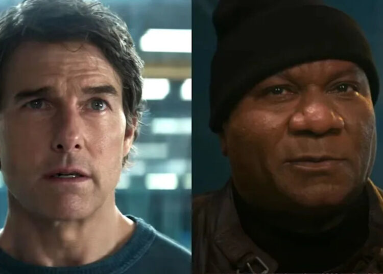 Tom Cruise and Ving Rhames headshots from different Mission: Impossible movies.