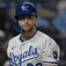 Sep 2, 2025; Kansas City, Missouri, USA;  Kansas City Royals pinch hitter Carter Jensen (22) walks back to the dugout after striking out to end the game against the Los Angeles Angels at Kauffman Stadium. Mandatory Credit: Peter Aiken-Imagn Images