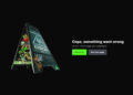 A digital error page with a caution sign and graffiti art, offering "Go Home" and "Refresh page" options.
