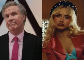 From left to right: Will Ferrell in Barbie and Sabrina Carpenter in the House Tour video.