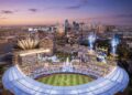 Renderings of the Royals proposed new ballpark revealed on April 22, 2026.