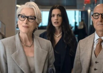 THE DEVIL WEARS PRADA 2, from left: Meryl Streep, Anne Hathaway, Stanley Tucci, 2026. © Walt Disney Studios Motion Pictures /Courtesy Everett Collection