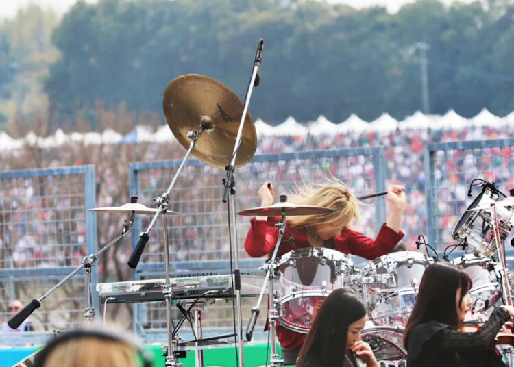 Yoshiki at F1 Grand Prix Finals (Photo Courtesy of A List Media Entertainment)